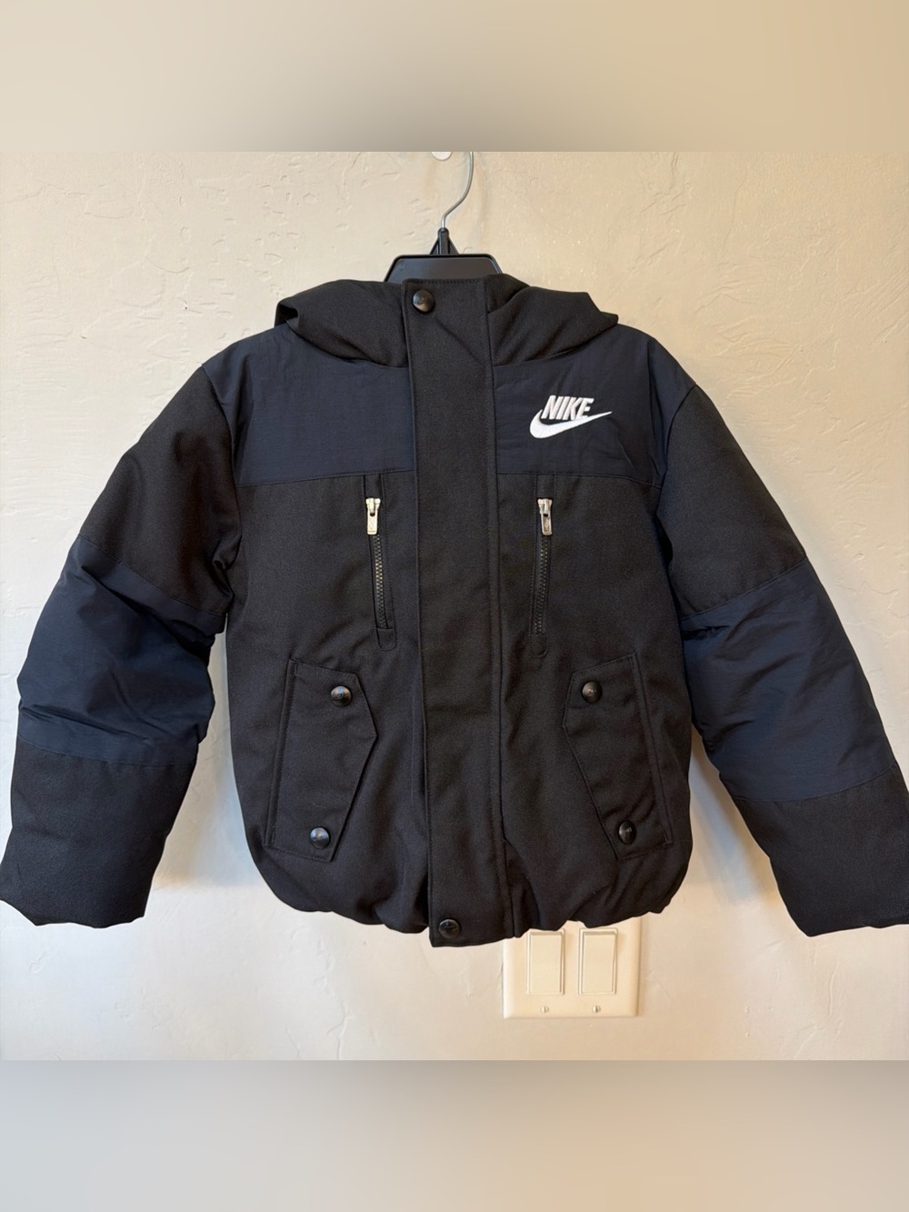 Nike Black Just Do It Hooded Jacket Coat Toddler Size 4 XS M103-023